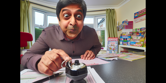 A person setting a timer as they prepare to enter a sweepstakes