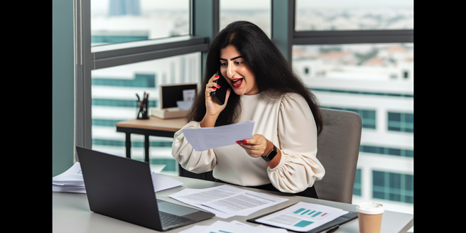 An individual discussing new sweepstake opportunities on a phone