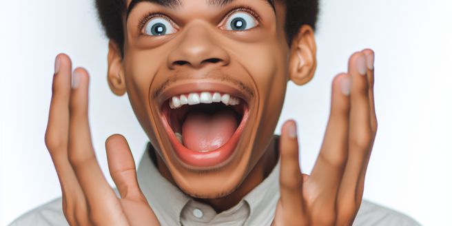 Close up shot of a sweepstakes winners excited face